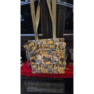 VINTAGE Faithful Companions Dog Breed Tapestry Tote Bag Shoulder Bag Scottie Dog